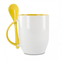 Tazza Colorata Interno manico e cucchiaino colorati